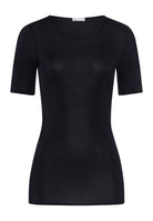 Hanro Cotton Seamless Crew T Black