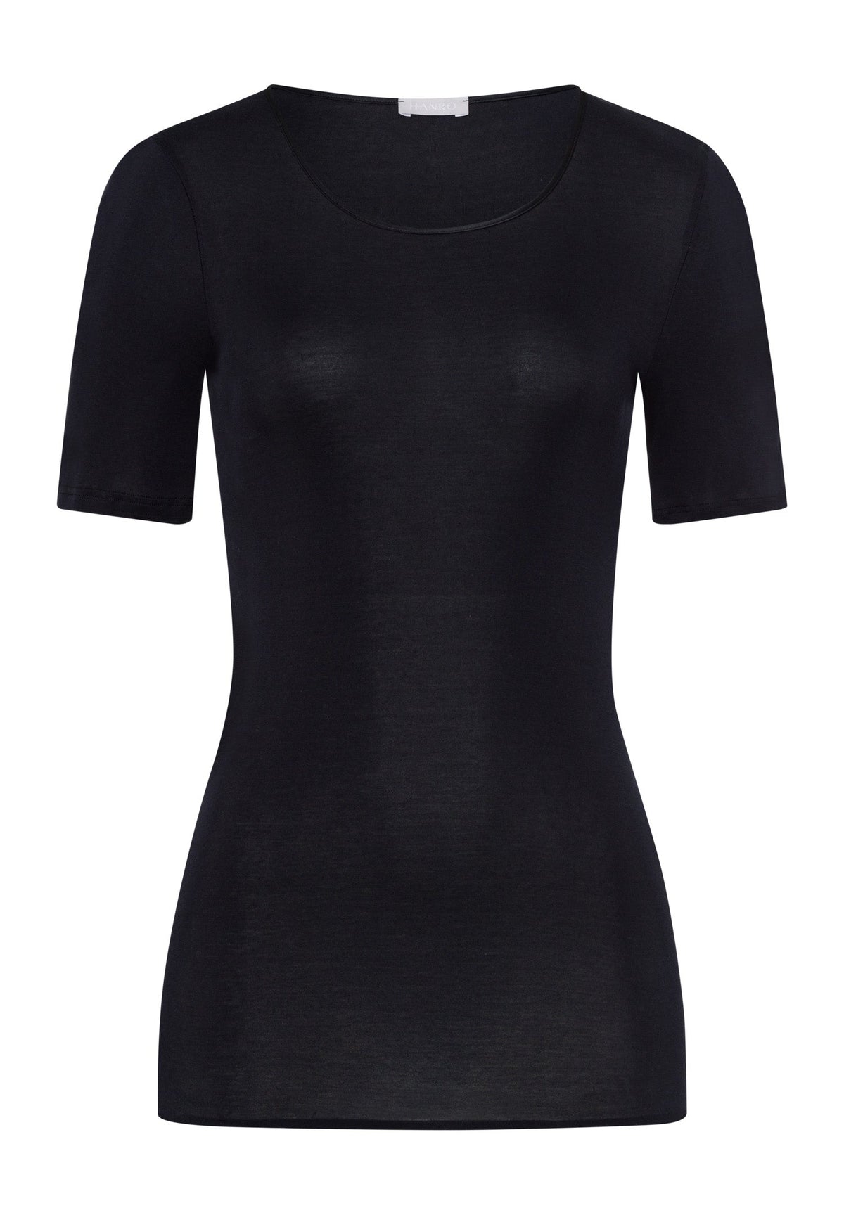 Hanro Cotton Seamless Crew T Black