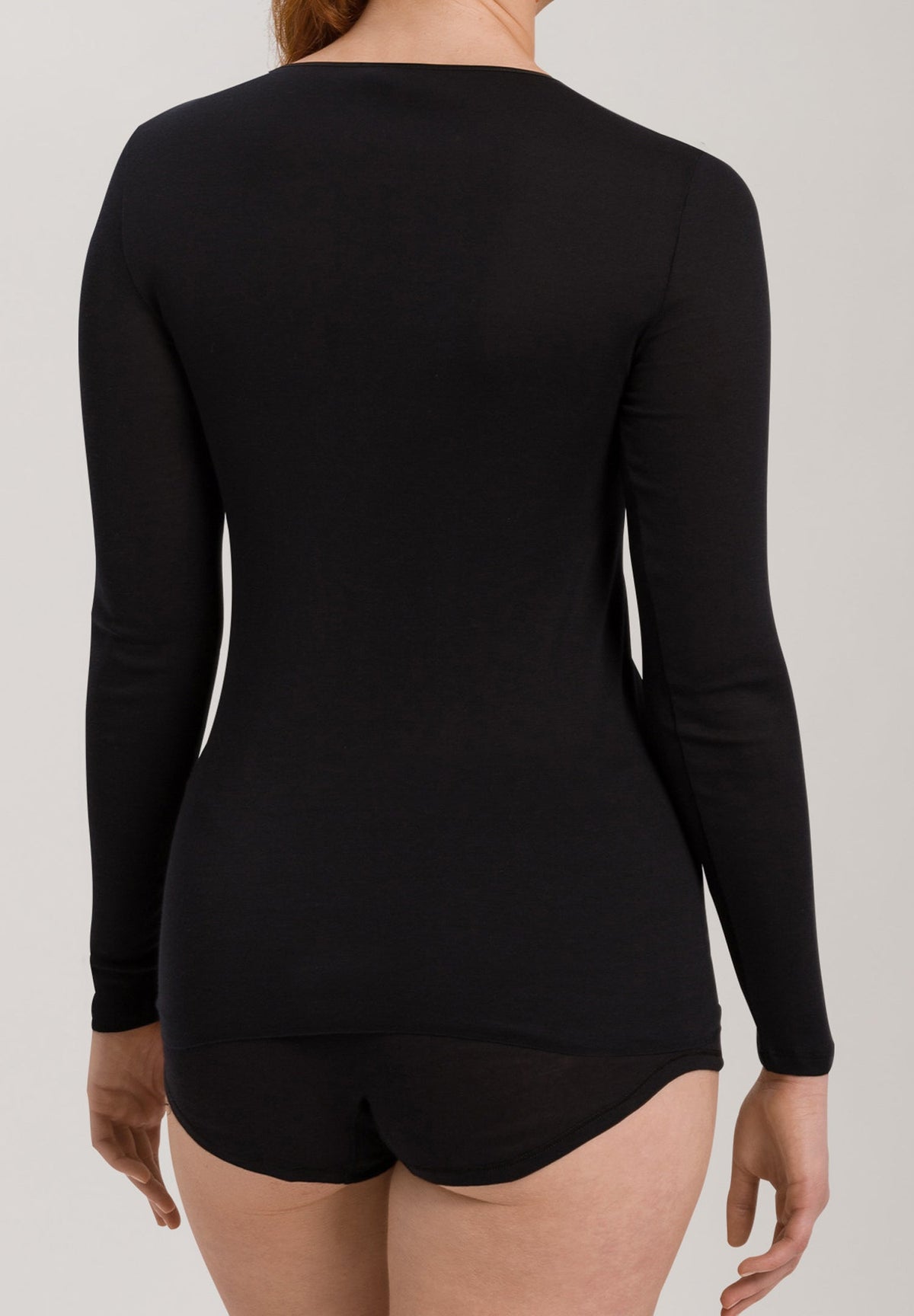 Hanro Cotton Seamless L/S Tee Black