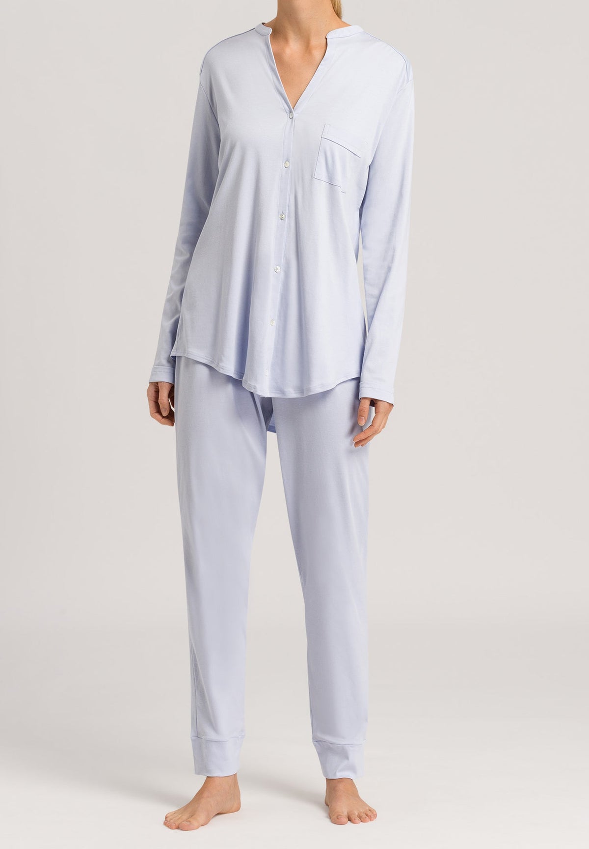 Hanro Pure Essence Pajama Set 77949 | Blue Glow