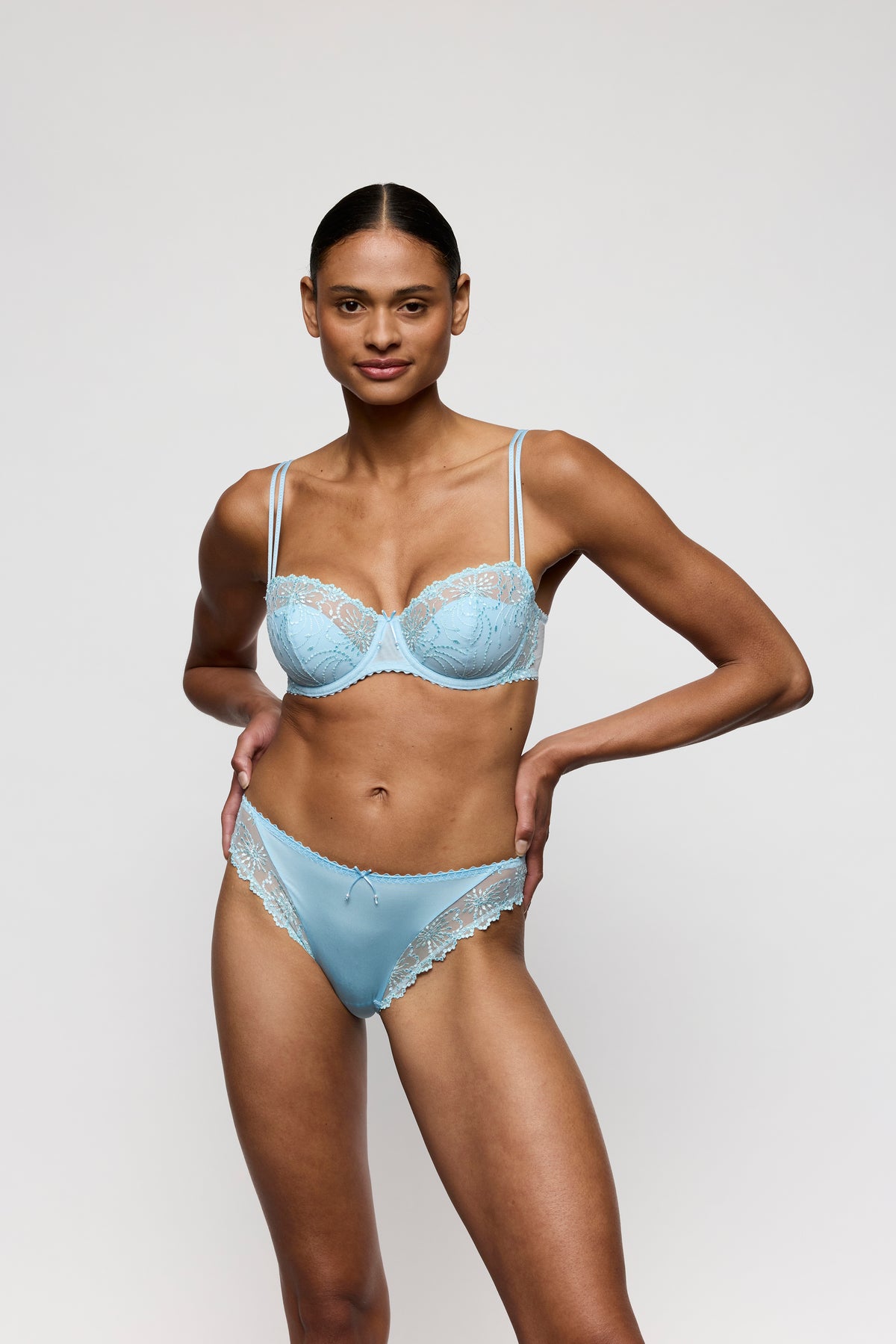 Marie Jo Jane Italian Bikini in Milky Blue with matching bra